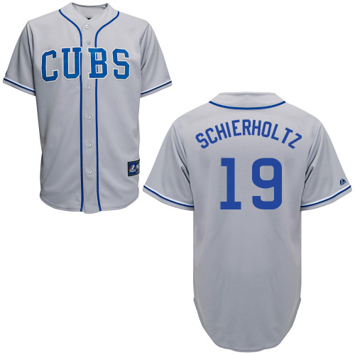Nate Schierholtz #19 Youth Baseball Jersey-Chicago Cubs Authentic 2014 Road Gray Cool Base MLB Jersey
